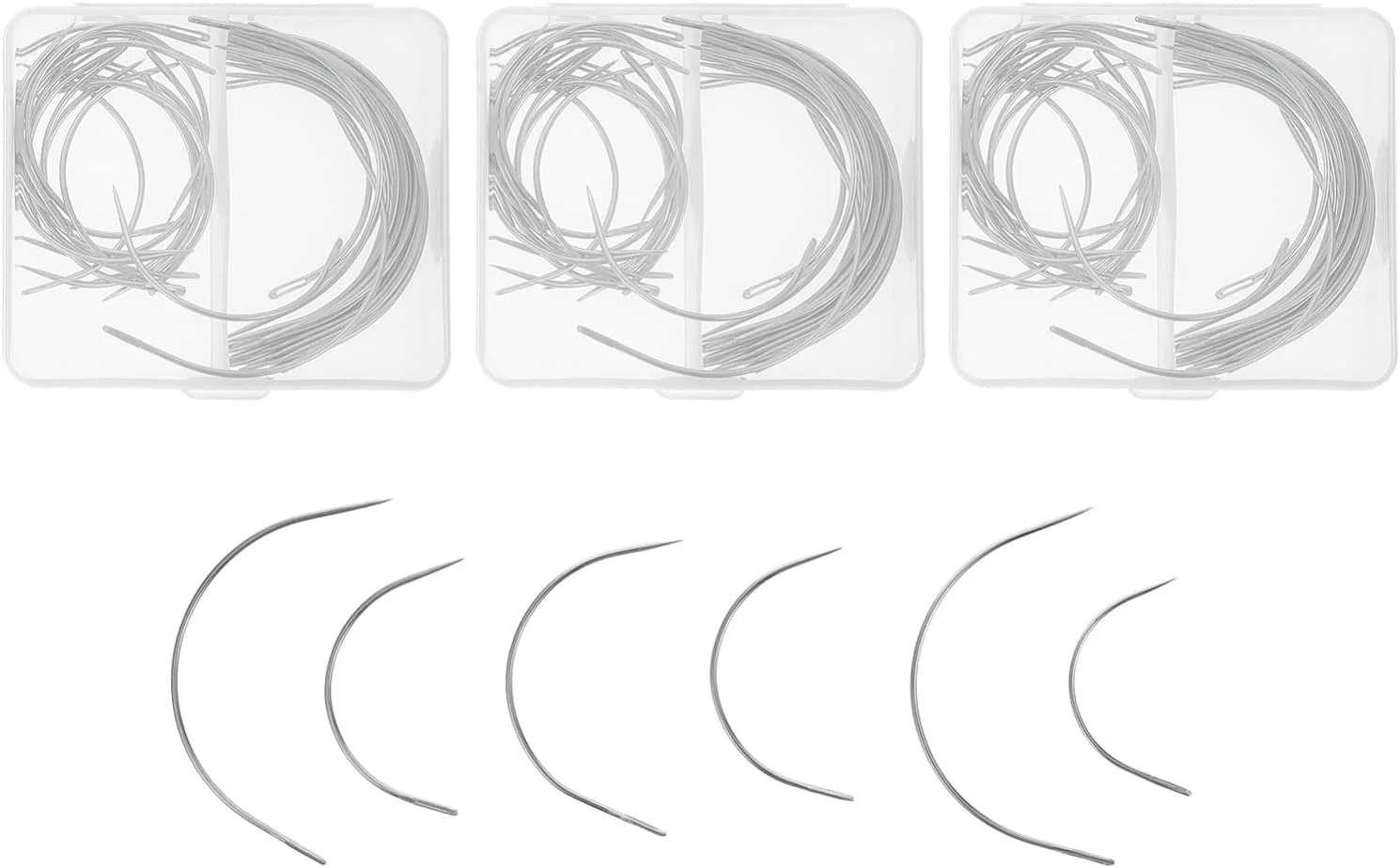 40 عدد سوزن بافتنی منحنی شکل C، سوزن خیاطی دستی، سوزن های منحنی برای تعمیر چرم، بوم، بافتنی، مدل سازی صنایع دستی