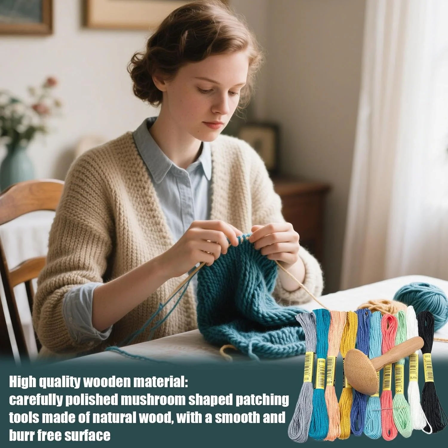 قارچ وصله زنی - ابزار خیاطی وصله زنی سوزنی چوبی | ست گلدوزی برای بزرگسالان، مناسب برای ترمیم ژاکت، شلوار، کلاه، مسافرت، هدیه به خانواده، دوستان، همکاران و همسر قارچ وصله زنی - ابزار خیاطی وصله زنی سوزنی چوبی | ست گلدوزی برای بزرگسالان، مناسب برای ترمیم ژاکت، شلوار، کلاه، مسافرت، هدیه به خانواده، دوستان، همکاران و همسر