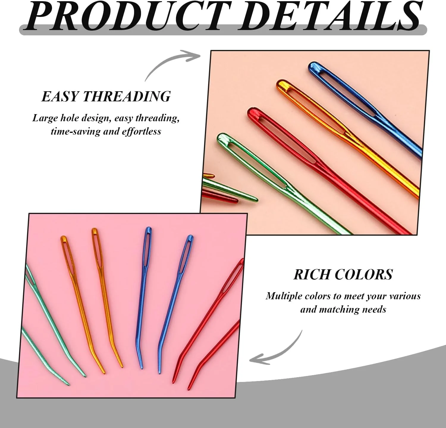 مجموعه 22 عددی سوزن های خمیده CYNOSURETECH و 7 عددی سوزن های چشم بزرگ، ابزارهای بافتنی DIY، سوزن های بافتنی چند منظوره، سوزن های خیاطی دستی، لوازم جانبی خیاطی