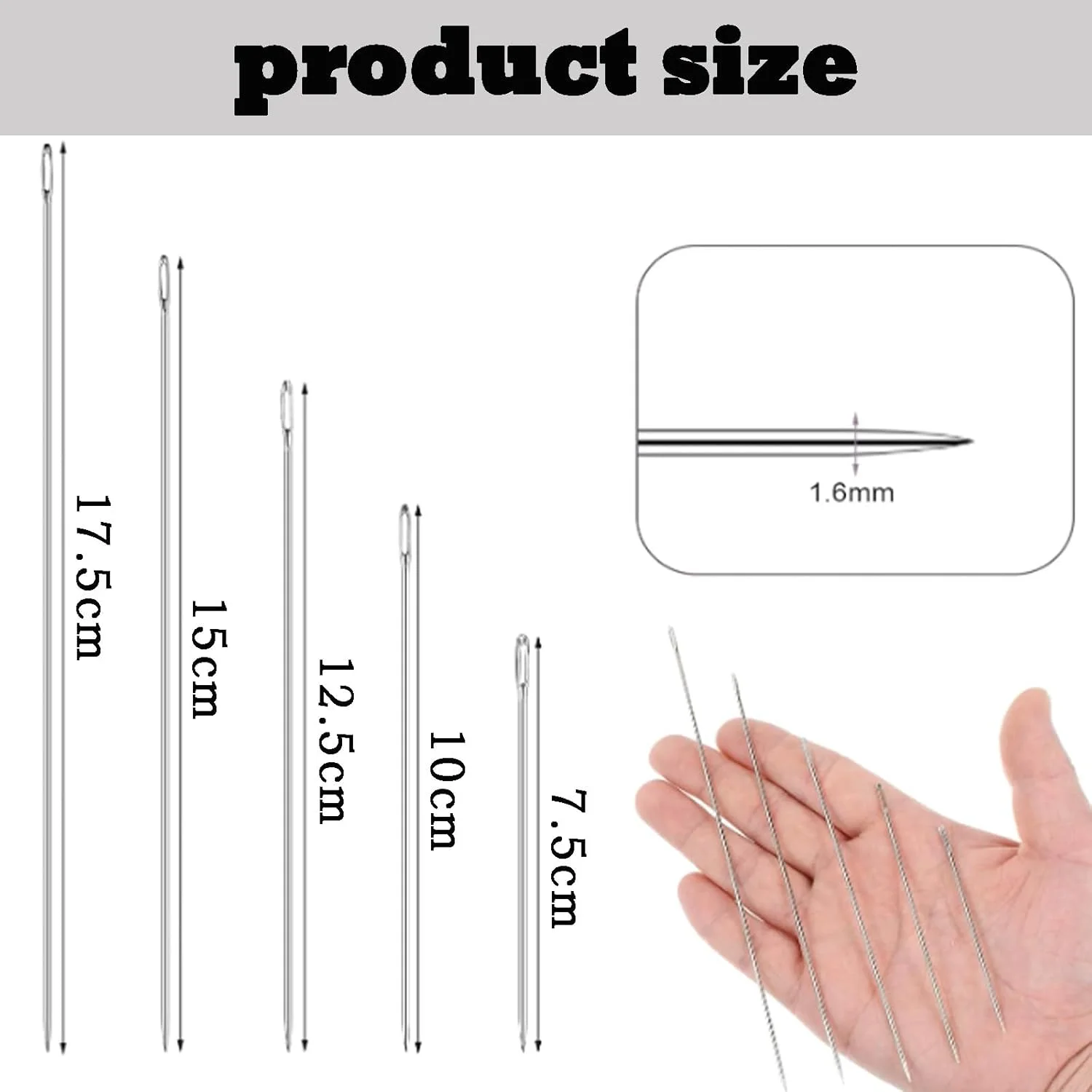 بسته 20 عددی سوزن های لحاف دوزی بلند، سوزن های خیاطی، سوزن های گلدوزی، با چشمی بزرگ، سوزن، سوزن حرفه ای بلند اضافی روکش، نخ کردن آسان، سوزن تشک، بزرگ برای دوخت چرم، برای بسته 20 عددی سوزن های لحاف دوزی بلند، سوزن های خیاطی، سوزن های گلدوزی، با چشمی بزرگ، سوزن، سوزن حرفه ای بلند اضافی روکش، نخ کردن آسان، سوزن تشک، بزرگ برای دوخت چرم، برای