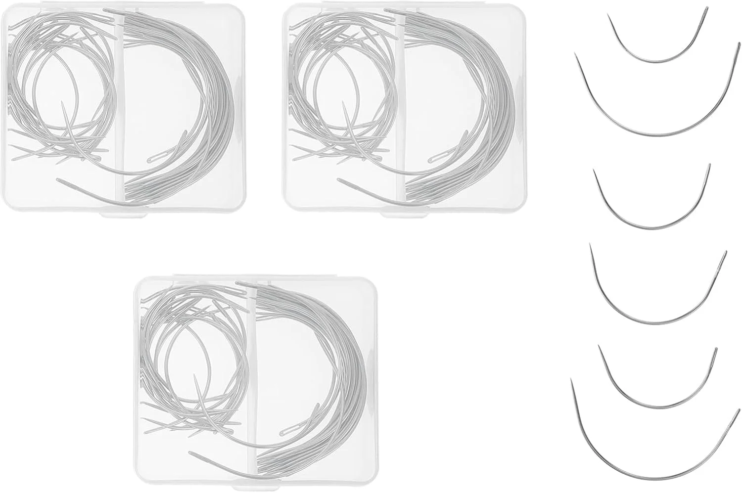 40 عدد سوزن بافتنی منحنی شکل C، سوزن خیاطی دستی، سوزن های منحنی برای تعمیر چرم، بوم، بافتنی، مدل سازی صنایع دستی