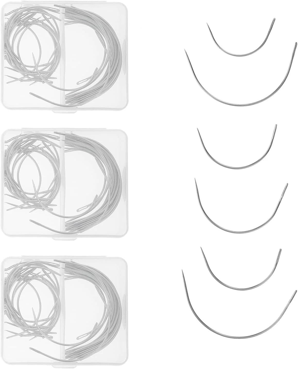 40 عدد سوزن بافتنی منحنی شکل C، سوزن خیاطی دستی، سوزن های منحنی برای تعمیر چرم، بوم، بافتنی، مدل سازی صنایع دستی