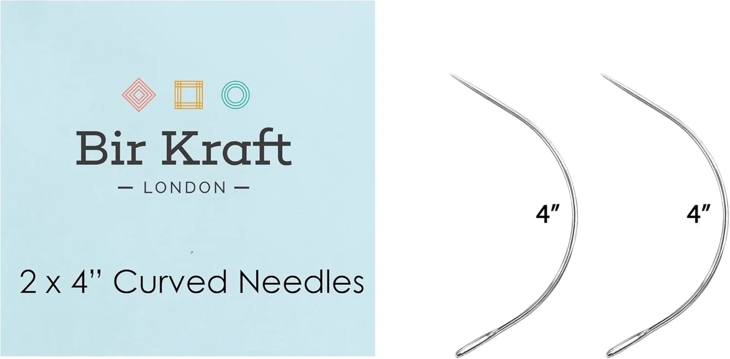 مجموعه سوزن های خیاطی منحنی AASh Bir Kraft 2 عددی | تعمیر سوزن منحنی | سوزن خیاطی منحنی متنوع | 2 اینچ، 3 اینچ، 3.5 اینچ یا 4 اینچ (2 عدد 4 اینچی)