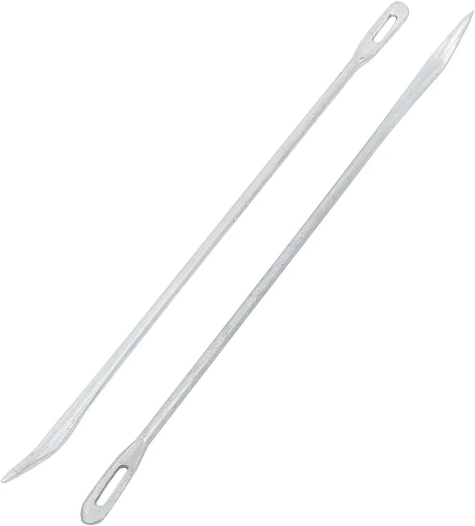 سوزن های فلزی خمیده با نوک کج برای بسته بندی و دوخت کیسه، 4 عدد، نقره ای