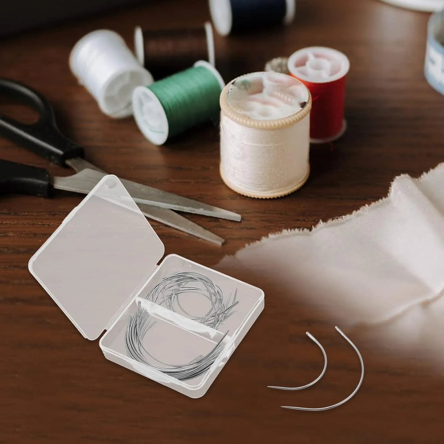 40 عدد سوزن بافتنی منحنی شکل C، سوزن خیاطی دستی، سوزن های منحنی برای تعمیر چرم، بوم، بافتنی، مدل سازی صنایع دستی