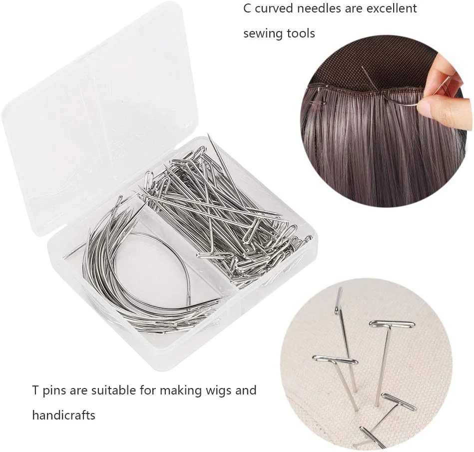 ست سوزن های تی شکل، سوزن های منحنی شکل C برای مسدود کردن بافندگی، مدل سازی و صنایع دستی، خیاطی چند منظوره