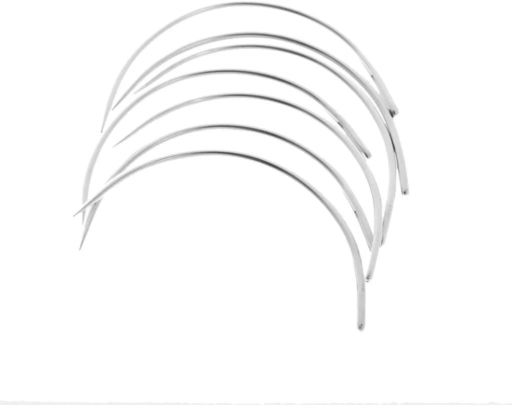 بسته 25 عددی سوزن های لحاف دوزی منحنی نوع C - نقره ای، 2 اینچ