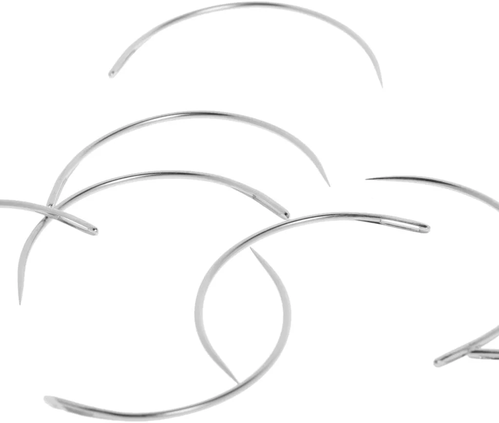 بسته 25 عددی سوزن های روکش دوزی تشک منحنی نوع C - نقره ای، 3 اینچ بسته 25 عددی سوزن های روکش دوزی تشک منحنی نوع C - نقره ای، 3 اینچ