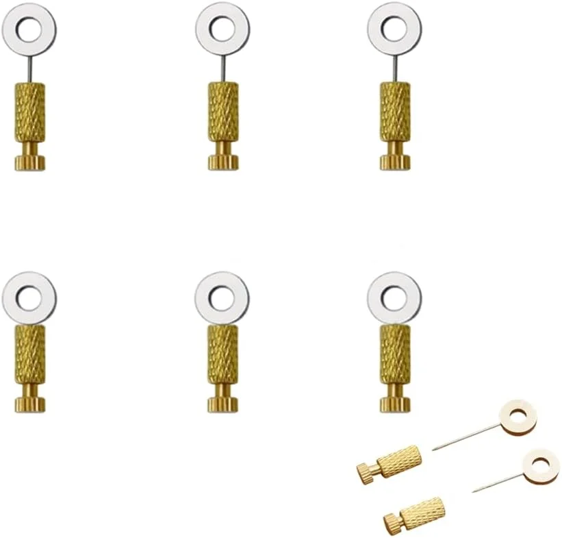 سوزن های موقعیت یابی بخیه چرمی CURTEK مدل 6 عددی، سوزن های قرارگیری صنایع دستی چرمی DIY، پین های قفل کننده لبه های ثابت کالاهای چرمی برای ابزارهای کمکی تثبیت کننده دوخت چرم، طلایی، FGHHFG12