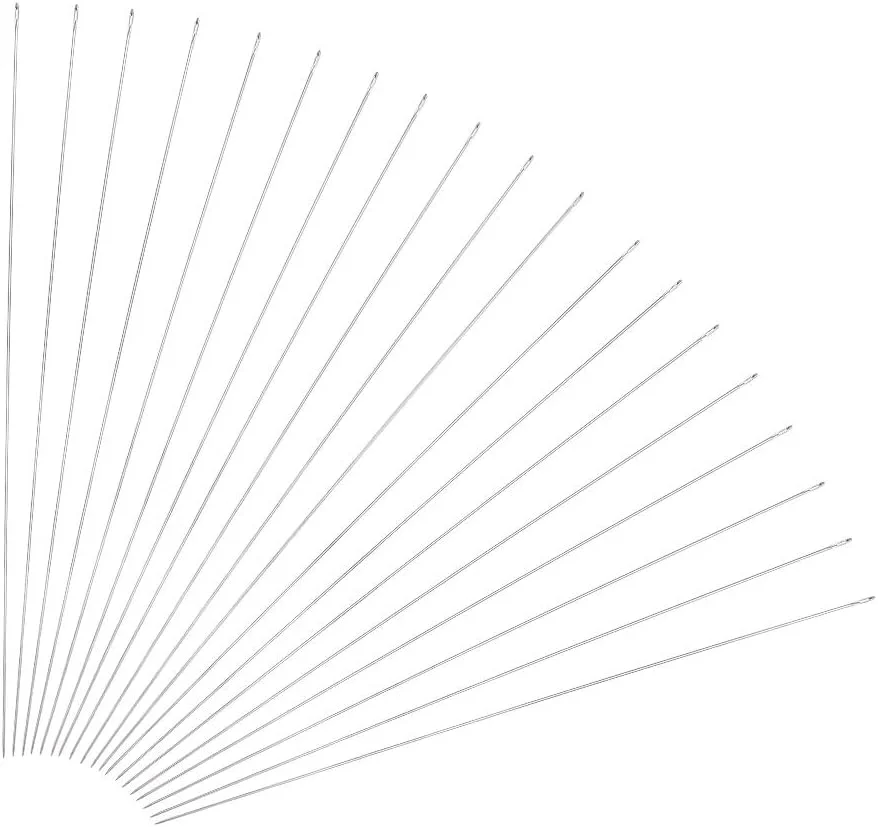 Craftdady 170 عدد سوزن های بلند فولادی برای خیاطی، گلدوزی، لحاف دوزی، رفو، بافت مهره، رنگ نیکل (ضخامت 0.45 میلی متر، طول 120 میلی متر)