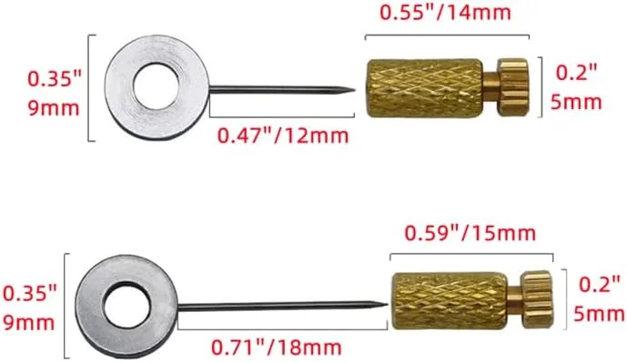 سوزن های موقعیت یابی بخیه چرمی CURTEK مدل 6 عددی، سوزن های قرارگیری صنایع دستی چرمی DIY، پین های قفل کننده لبه های ثابت کالاهای چرمی برای ابزارهای کمکی تثبیت کننده دوخت چرم، طلایی، FGHHFG12
