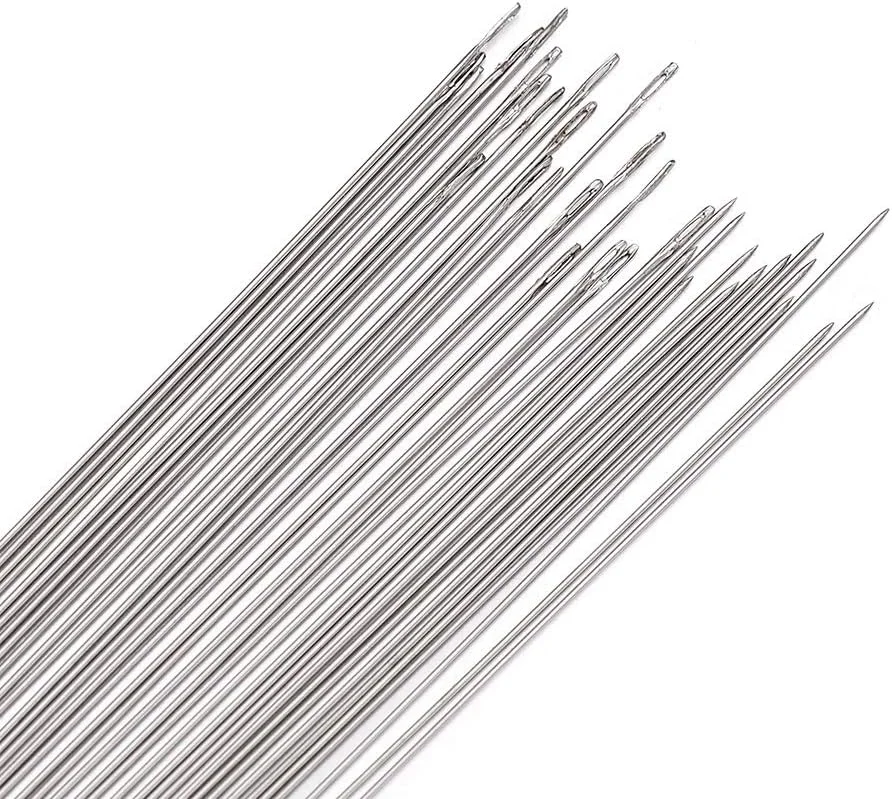 Craftdady 170 عدد سوزن های بلند فولادی برای خیاطی، گلدوزی، لحاف دوزی، رفو، بافت مهره، رنگ نیکل (ضخامت 0.45 میلی متر، طول 120 میلی متر)