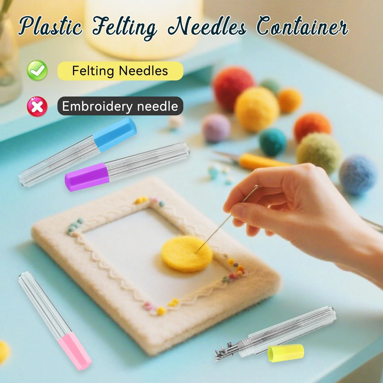 بوسمیو 40 عدد محفظه سوزن نمدی پلاستیکی، لوله های ذخیره سازی ابزار نمدی پین پشمی DIY، جعبه جیبی سوزن بزرگ، 4 رنگ بوسمیو 40 عدد محفظه سوزن نمدی پلاستیکی، لوله های ذخیره سازی ابزار نمدی پین پشمی DIY، جعبه جیبی سوزن بزرگ، 4 رنگ