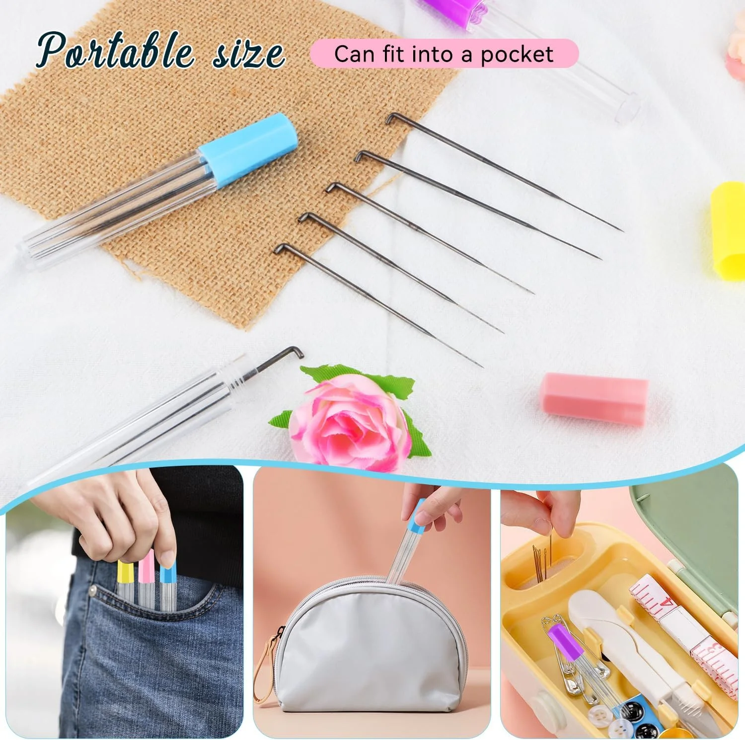 بوسمیو 40 عدد محفظه سوزن نمدی پلاستیکی، لوله های ذخیره سازی ابزار نمدی پین پشمی DIY، جعبه جیبی سوزن بزرگ، 4 رنگ بوسمیو 40 عدد محفظه سوزن نمدی پلاستیکی، لوله های ذخیره سازی ابزار نمدی پین پشمی DIY، جعبه جیبی سوزن بزرگ، 4 رنگ
