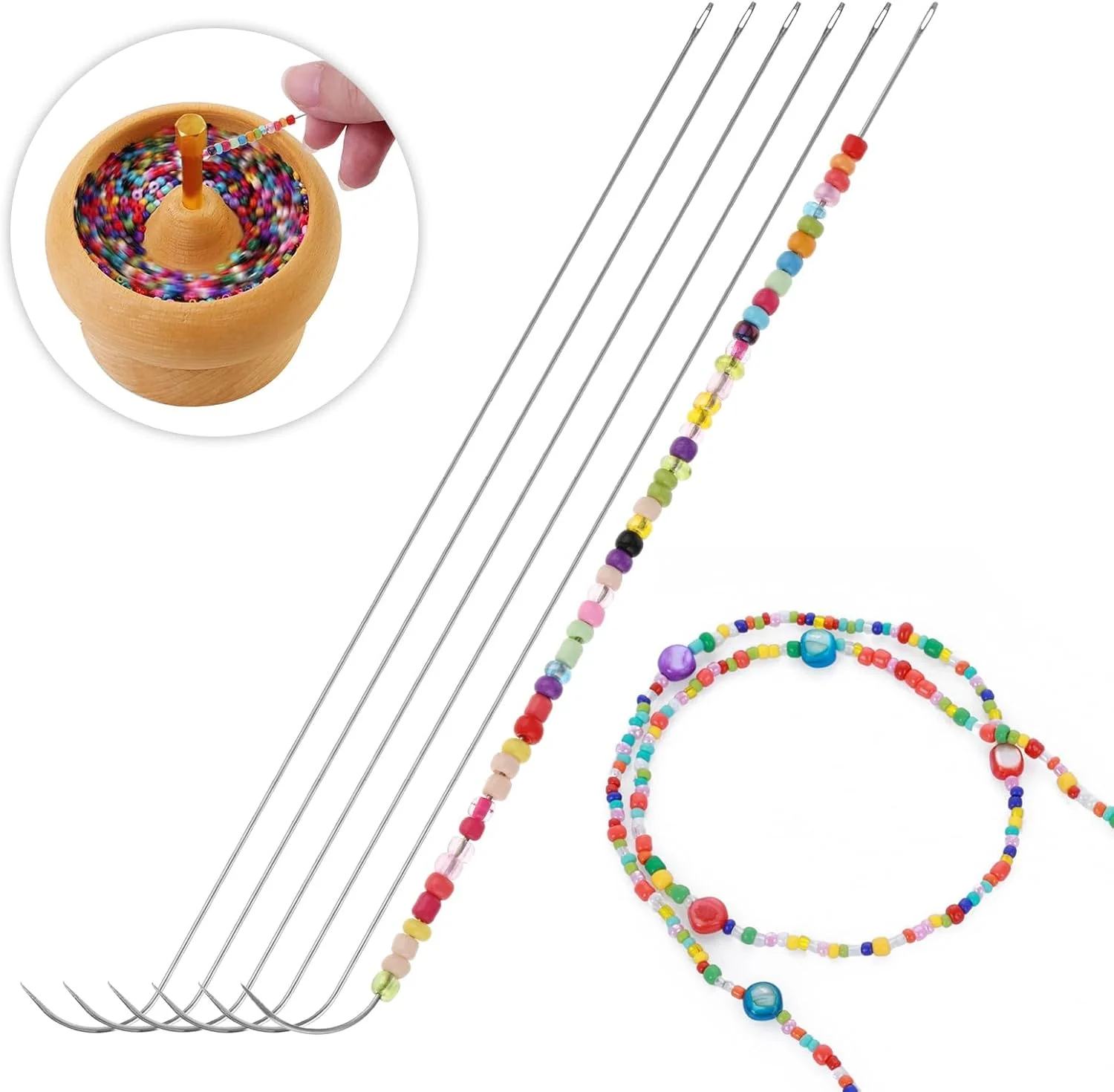 Beadsnfashion دو عدد سوزن مهرهدوزی منحنی فوقالعاده بلند استیل ضد زنگ 3.5 اینچی برای گلدوزی و مهرهدوزی Beadsnfashion دو عدد سوزن مهرهدوزی منحنی فوقالعاده بلند استیل ضد زنگ 3.5 اینچی برای گلدوزی و مهرهدوزی