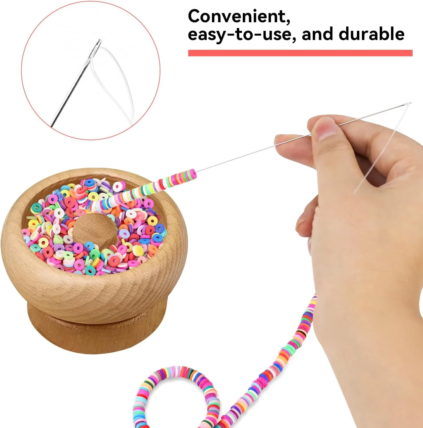 6 عدد سوزن مهره‌زنی 18.8 سانتی‌متری، سوزن مهره‌زنی با قطر 0.7 میلی‌متر برای ساخت جواهرات چرخشی مهره‌ها، ساخت کمر‌بندهای مهره‌ای، دستبند و گردنبند