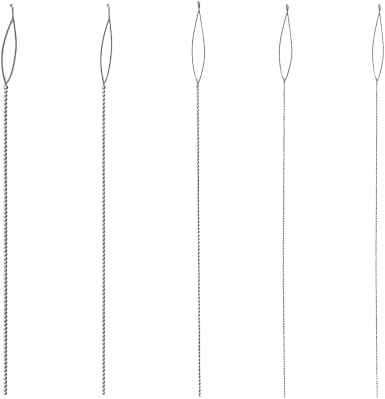 سوزن های مهره دوزی چشم تاشو Beadalon، بسته 5 عددی متنوع - 2.5 اینچ: خیلی ظریف، ظریف، متوسط، سنگین، خیلی سنگین