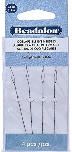 Beadalon 3 بسته - سوزن های چشمی تاشو 2.5 ظریف، متوسط و سنگین - 4 عدد در بسته - مجموع 12 سوزن (در بسته بندی پستی Rigid Pak TM)