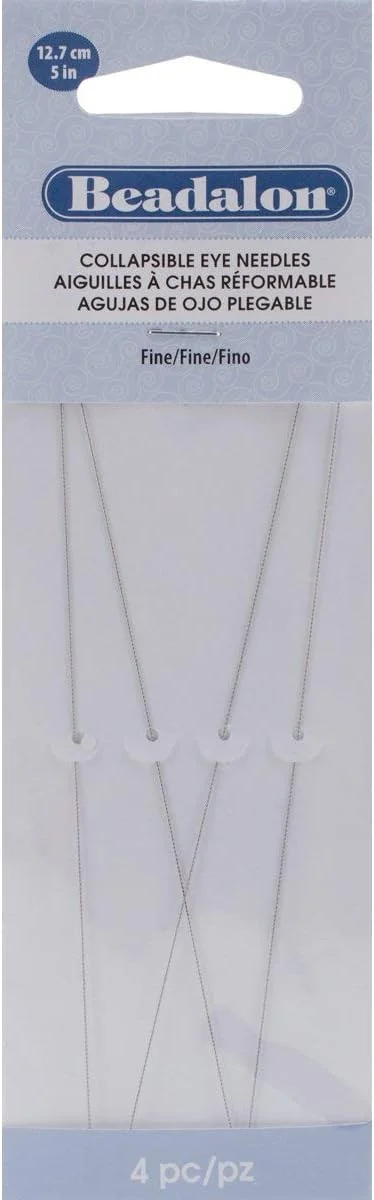 سوزن های چشم تاشو Beadalon 700F-150، 5 اینچی، ظریف، بسته 4 عددی