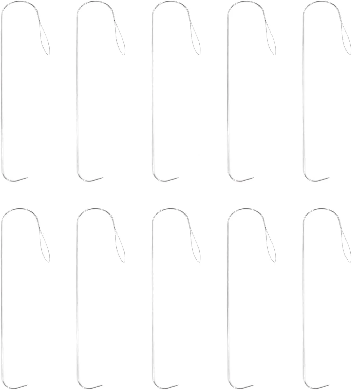 10 عدد سوزن مهره دوزی منحنی چشم بزرگ با دسته، 10 عدد سوزن مهره دوزی منحنی، سوزن های مهره دوزی استیل ضد زنگ DIY، سوزن های چرخ مهره منحنی با دسته منحنی، سوزن های مهره دوزی منحنی چشم بزرگ 5.1 اینچ