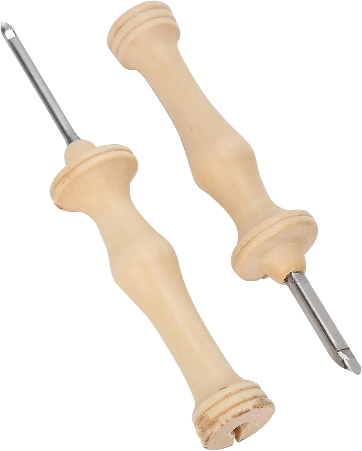 Banrixian سوزن پانچ DIY، کیت گلدوزی سوزن پانچ 2 عددی دسته چوبی سوزن نخ ابزار بافندگی دست ساز DIY Leunlee Banrixian سوزن پانچ DIY، کیت گلدوزی سوزن پانچ 2 عددی دسته چوبی سوزن نخ ابزار بافندگی دست ساز DIY Leunlee