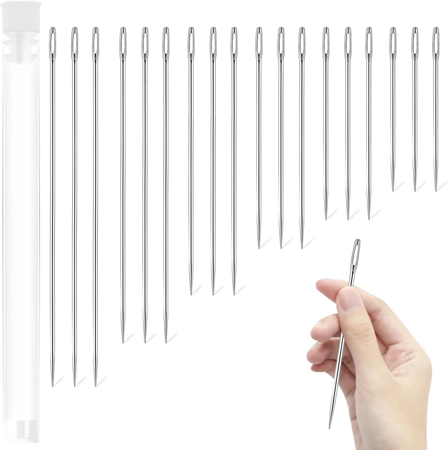 18 عدد سوزن خیاطی بزرگ - سوزن های گلدوزی در 6 سایز، سوزن های خیاطی دستی استیل ضد زنگ، سوزن بلند برای سوزن دوزی و گلدوزی متقاطع، سوزن رفو برای دوخت تعمیر چرم و صنایع دستی روکش 18 عدد سوزن خیاطی بزرگ - سوزن های گلدوزی در 6 سایز، سوزن های خیاطی دستی استیل ضد زنگ، سوزن بلند برای سوزن دوزی و گلدوزی متقاطع، سوزن رفو برای دوخت تعمیر چرم و صنایع دستی روکش