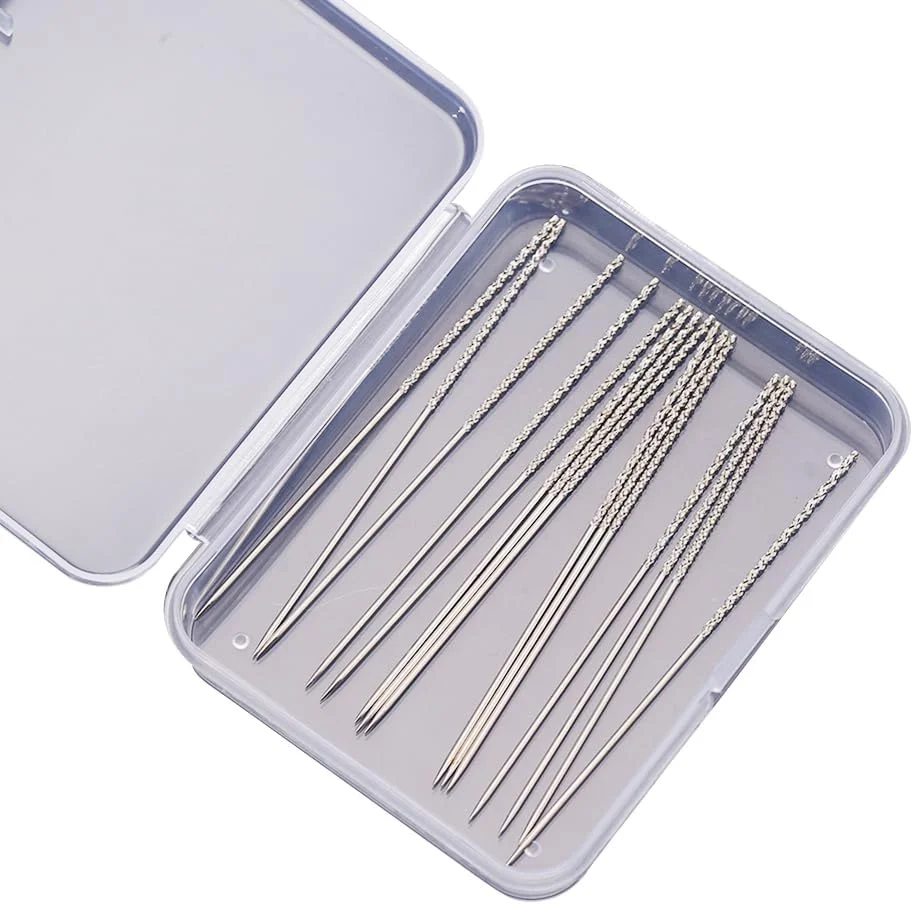 بسته 15 عددی سوزن تعمیر پارگی نخ، سوزن های بافتنی و بافته شده، سوزن های تعمیر لباس، سوزن های دوخت چرم، ابزار تعمیر پارگی پارچه به همراه جعبه