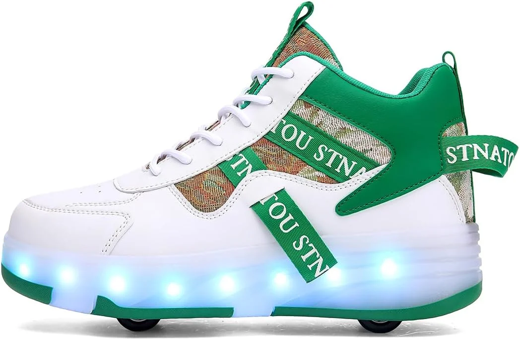 کفش اسکیت غلتکی HHSTS برای کودکان، مدل ارتقا یافته 16 LED، کفش های کتانی مد روز ساق بلند چراغ دار 4 چرخ برای پسران و دختران، هدیه کریسمس، تولد، سال نو برای کودکان کفش اسکیت غلتکی HHSTS برای کودکان، مدل ارتقا یافته 16 LED، کفش های کتانی مد روز ساق بلند چراغ دار 4 چرخ برای پسران و دختران، هدیه کریسمس، تولد، سال نو برای کودکان