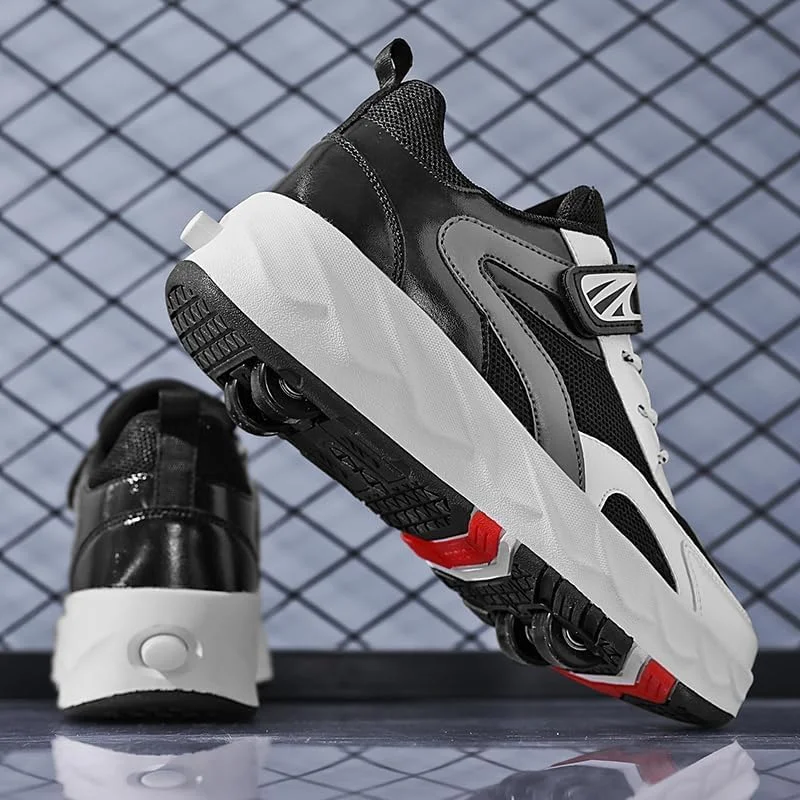 کفش های اسکیت غلتکی بچه گانه HeyFiFan، کفش های غلتکی 4 چرخ، کفش های چرخ دار پسرانه دخترانه، کفش های کتانی غلتکی برای مبتدی، تعادل بیشتر