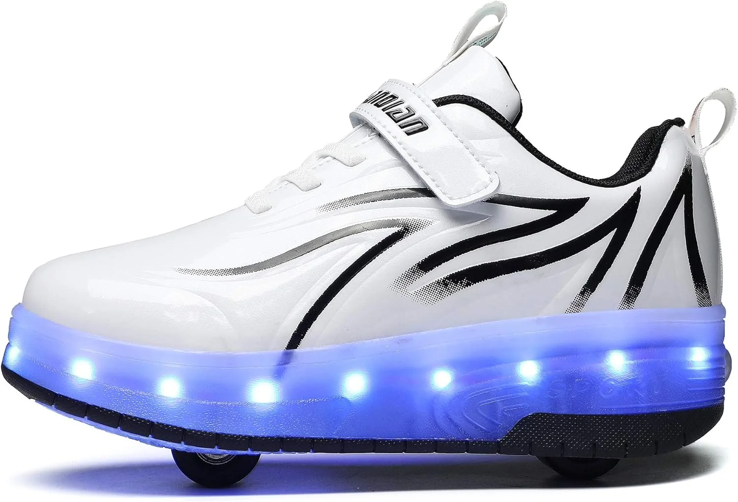 کفش های چرخ دار LED چراغ دار HHSTS برای کودکان، کفش های غلتکی براق، کفش های اسکیت، هدیه ای ساده برای کودکان پسران دختران، بهترین هدیه برای مهمانی تولد روز کریسمس