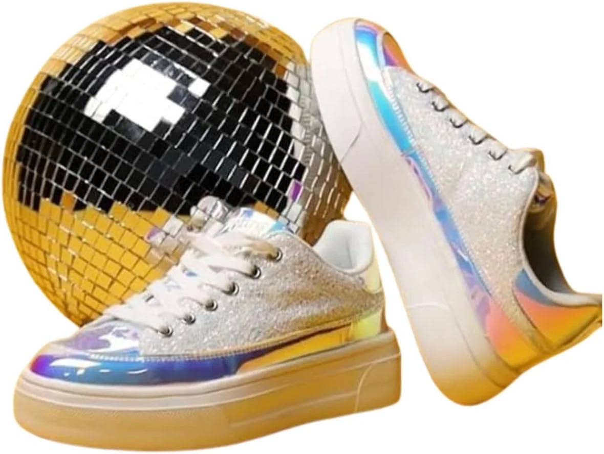 کفش های کتانی унисекс Hamster London مدل Mousehole Bling Party بند دار مناسب دختران/پسران | تنفس پذیر