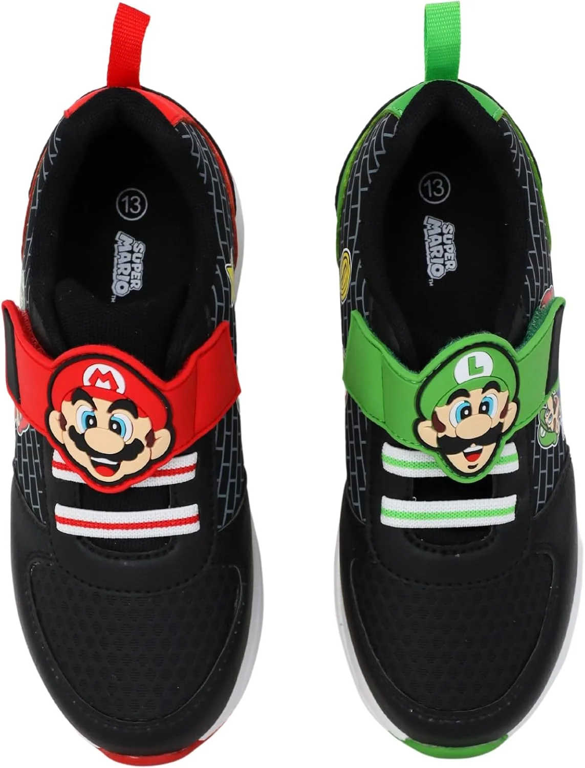 کفش‌های کتانی ماریو و لوئیجی چراغ‌دار پسرانه Ground Up با بستن چسبی