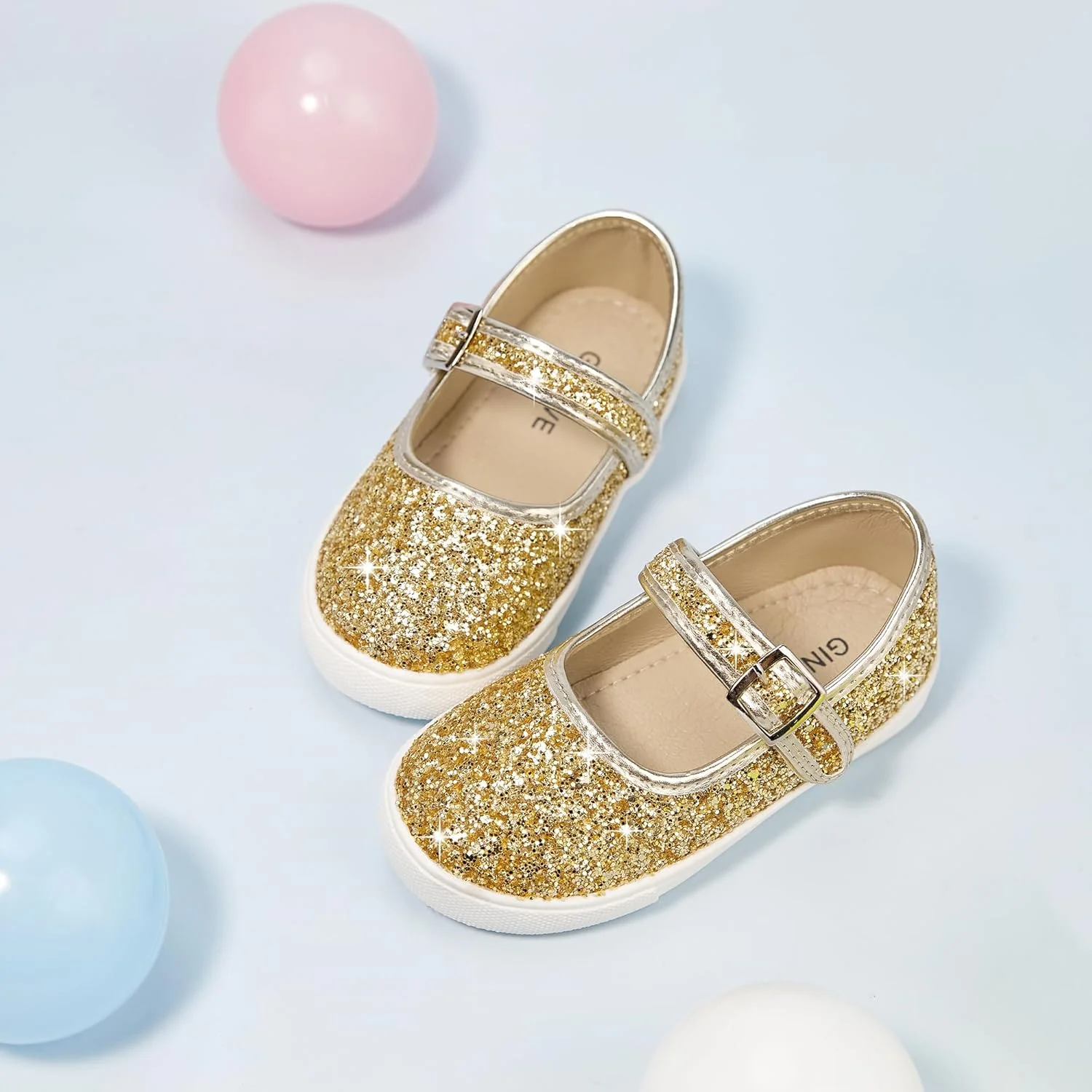 کفش های کتانی دخترانه GINFIVE، کفش های لغزنده دخترانه کوچک، کفش های کتانی اکلیلی