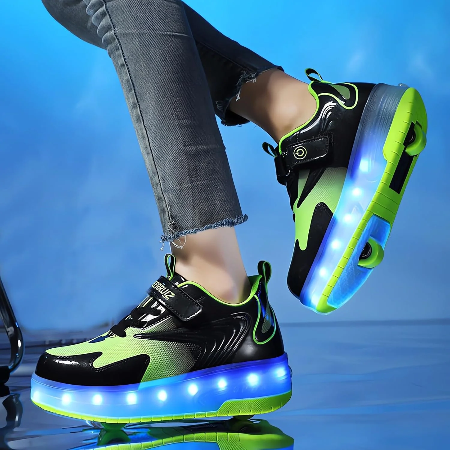 کفش های چرخ دار GIMKOUNN دخترانه، کتانی شارژی USB با چراغ های LED، کفش های اسکیت غلتکی برای هدیه کودکان
