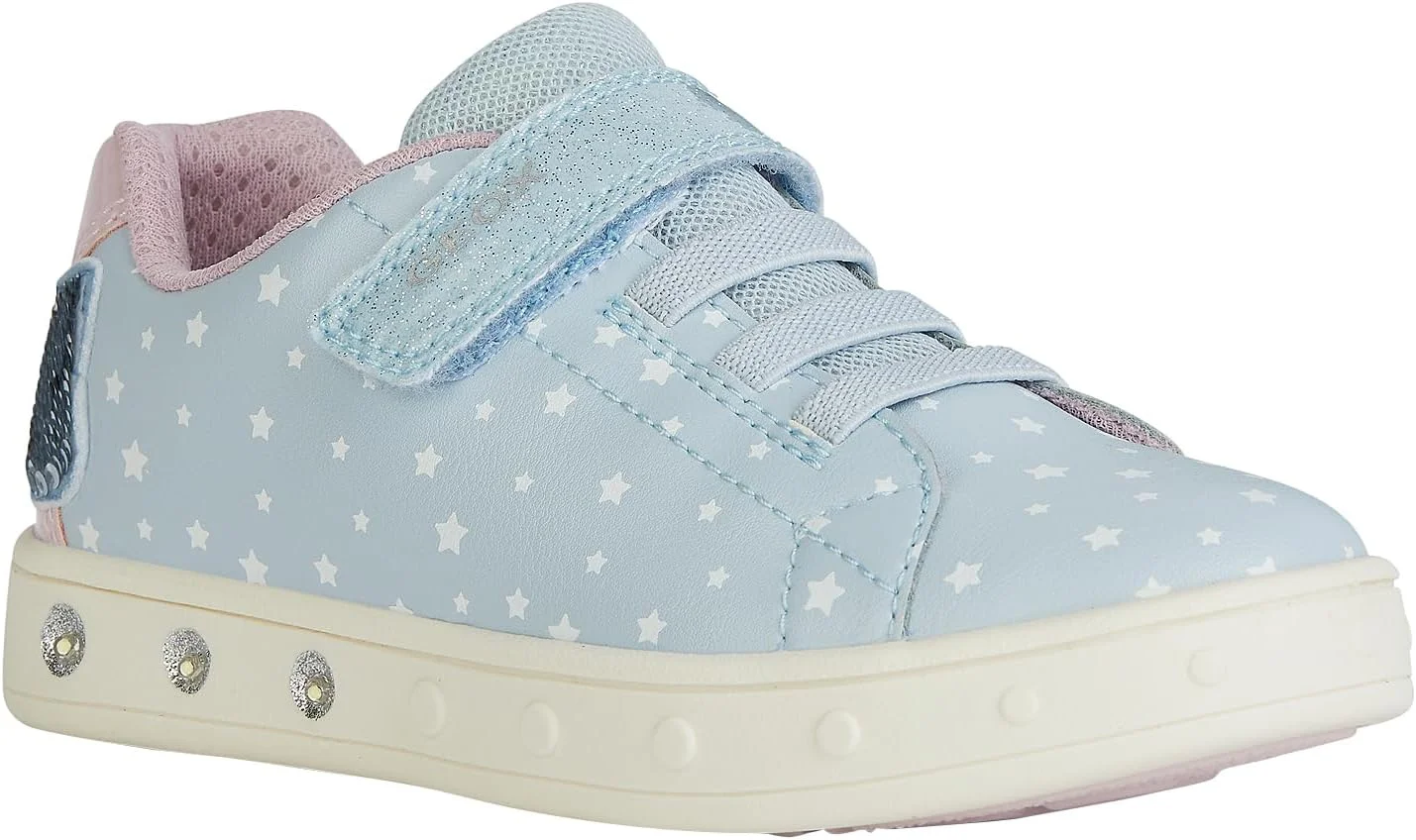 کفش کتانی دخترانه جیوکس مدل Skylin 29 (مناسب کودکان نوپا/بچه های بزرگ)، آبی روشن/صورتی، سایز 3.5