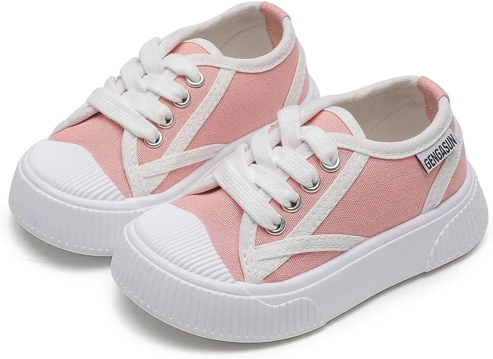 کفش کتانی دخترانه GENGASUN، کفش های بوم گاه به گاه برای کودکان کوچک، مد روز، راحت، بند دار، سبک وزن و مناسب پیاده روی