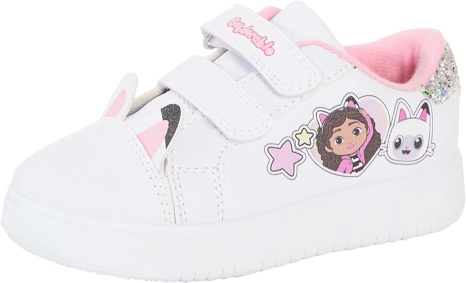 کفش ورزشی دخترانه خانه عروسکی گابی مدل Pandy Paws سفید، کفش های ورزشی با چسب ولکرو، کفش های کتانی و پمپ های راحت و آسان