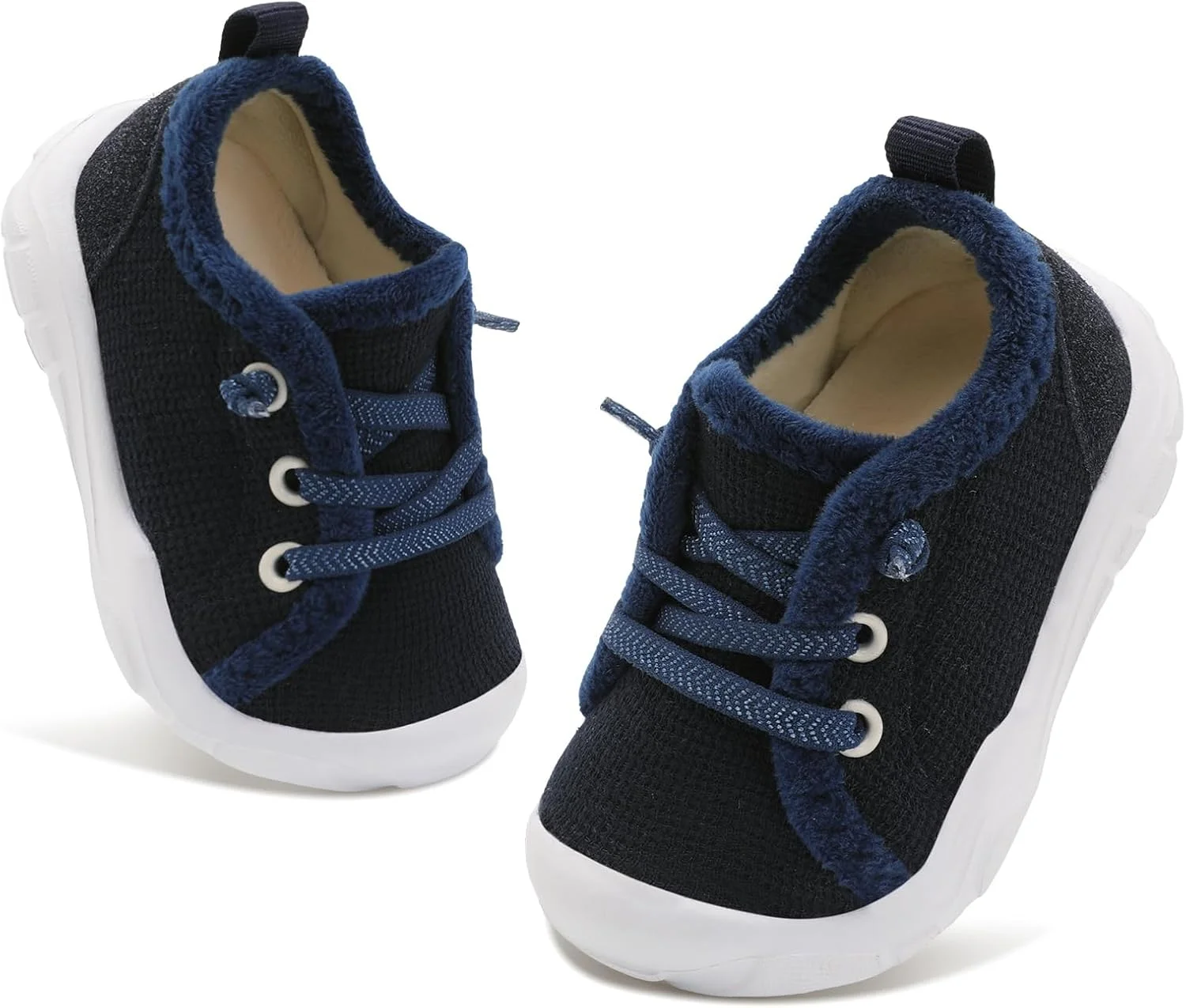 کفش‌های زمستانی پهن FEETCITY برای کودکان نوپا، کفش‌های پابرهنه پسرانه دخترانه، کفش‌های تنیس کودکان نوپا، کفش‌های پیاده‌روی لغزنده کودکان نوپا