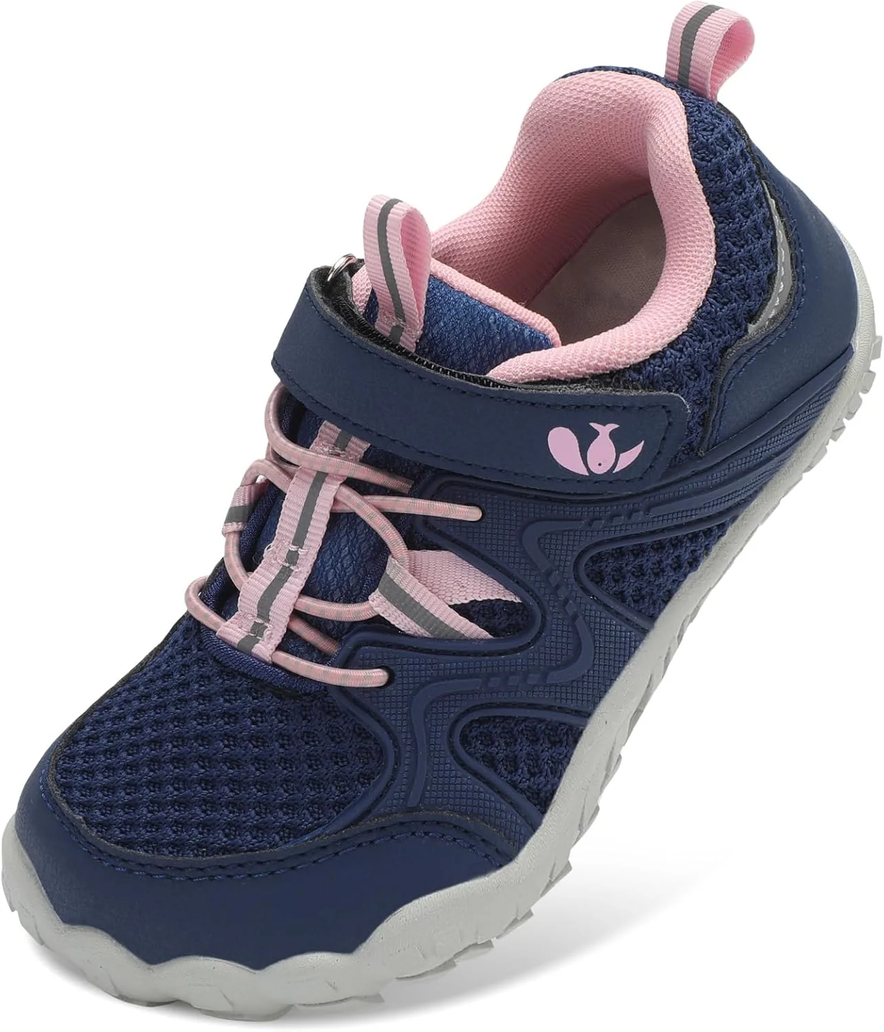 کفش‌های برهنه FEETCITY بچگانه پسرانه دخترانه، کفش‌های پیاده‌روی کودک نوپا، کفش کوهنوردی سبک وزن تنیس در فضای باز، سرمه‌ای صورتی، سایز 12.5 کودک کوچک