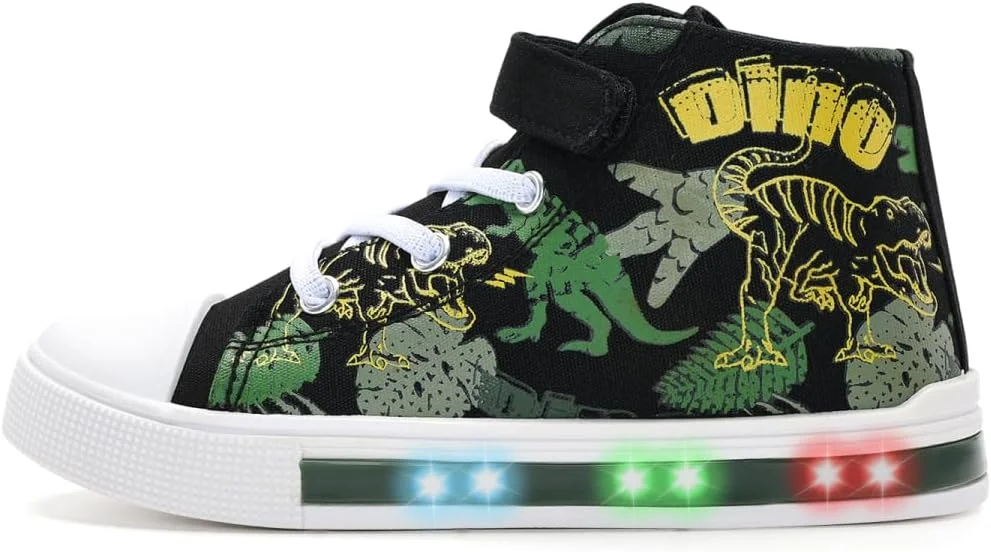 کفش‌های کتانی چراغ‌دار EUXTERPA برای کودکان نوپا، کفش‌های فلاشینگ دخترانه پسرانه با بست آسان، ساق بلند، سبک وزن، از جنس برزنت