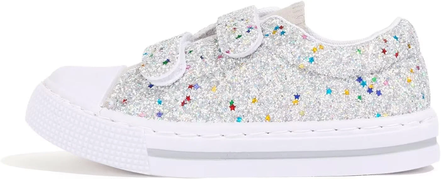 کفش‌های کتانی دخترانه و پسرانه بچگانه، کفش‌های پیاده‌روی بوم‌گرد بدون بند با دو بند چسبی قابل تنظیم، کفش‌های کودکانه