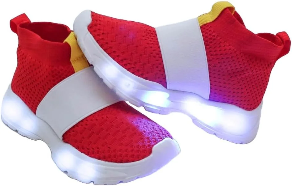 کفش‌های چراغ‌دار سونیک EQ Works، کفش‌های سونیک برای پسران و دختران با زیره LED چراغ‌دار، کفش‌های کتانی سونیک سبک و قابل تنفس برای دویدن و پیاده‌روی، سایزهای کودکانه و نوجوانانه