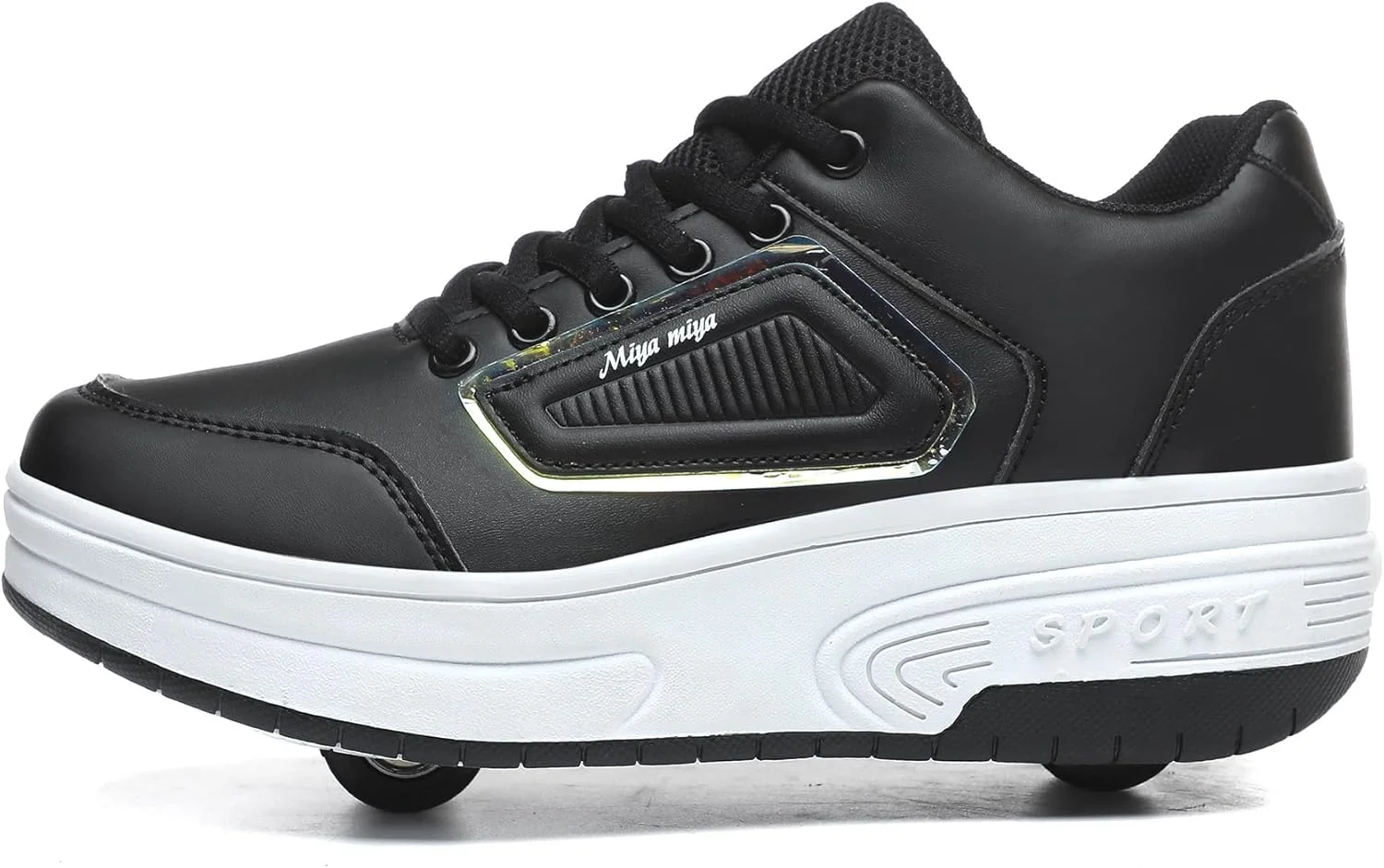 Ehauuo کفش های دو چرخ بچه گانه با چراغ، کفش های اسکیت غلتکی قابل شارژ، کفش های چرخ دار جمع شونده، کفش های کتانی LED چشمک زن برای هدیه مبتدیان دختران و پسران یونیسکس