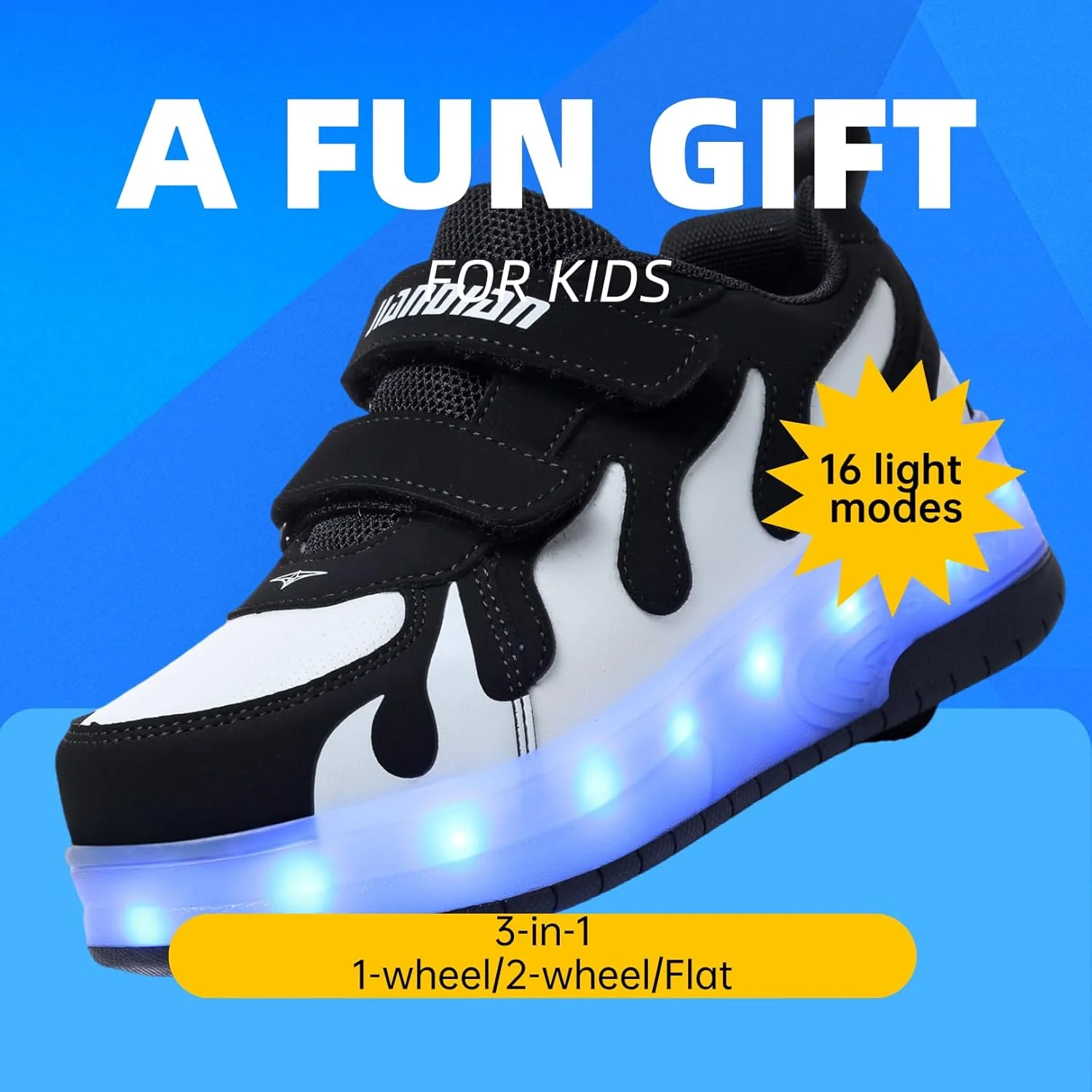 کفش های چرخ دار LED شارژی USB بچه گانه Ehauuo با قابلیت جمع شدن، کفش های اسکیت غلتکی، کتانی غلتکی برای دختران و پسران نوجوان، هدیه مبتدی
