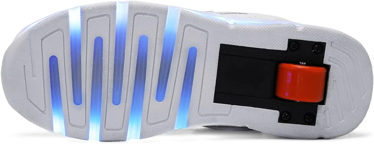 کفش های چرخ دار بچه گانه Ehauuo با چراغ، کفش های اسکیت شارژی با قابلیت جمع شدن چرخ ها، کفش های کتانی LED چشمک زن برای هدیه مبتدیان دخترانه و پسرانه یونیسکس