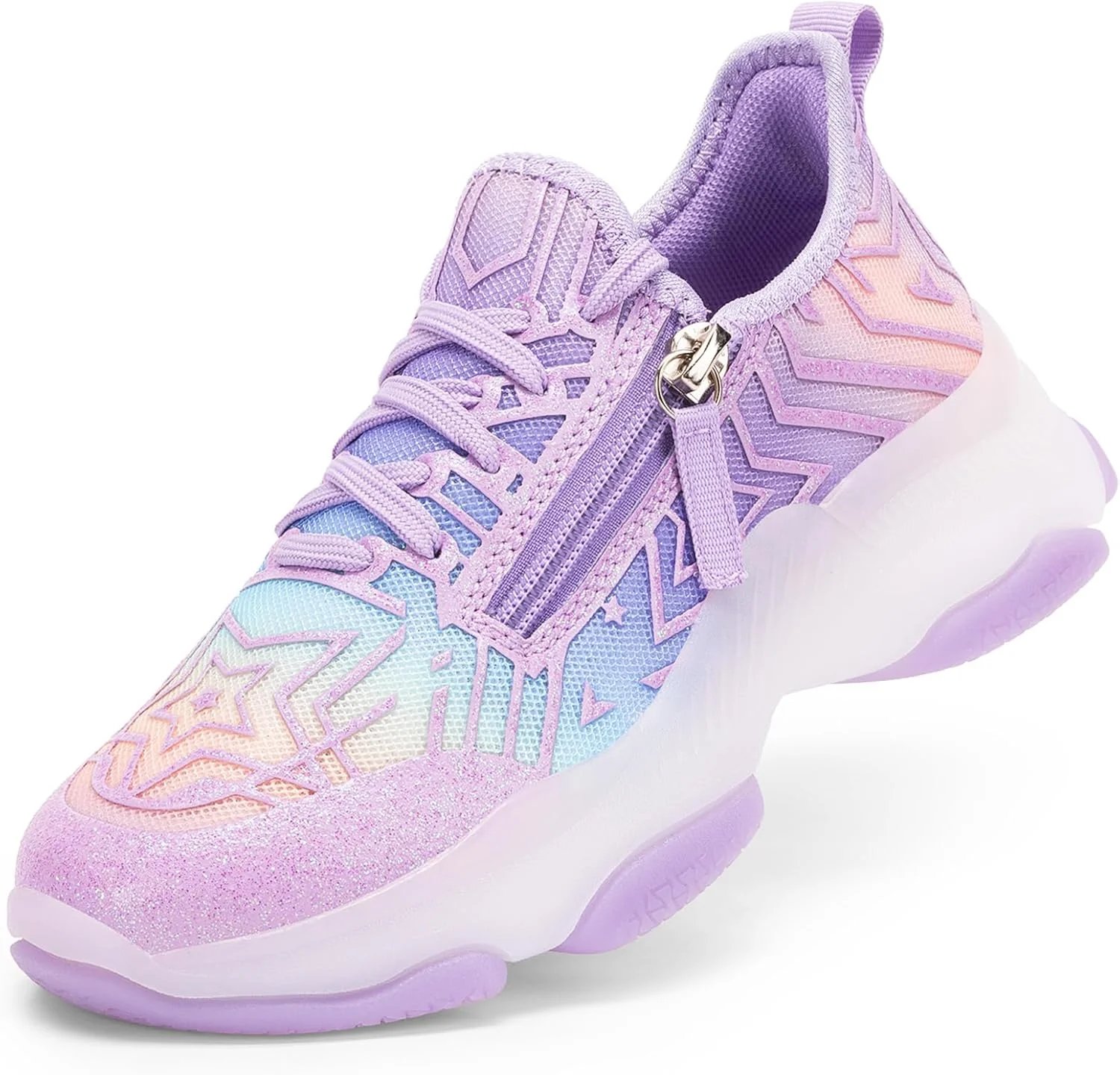 کفش های کتانی دخترانه DREAM PAIRS با زیپ، کفش های غیر رسمی، کفش های ورزشی با زیره ژله ای، کفش های پیاده روی سبک وزن