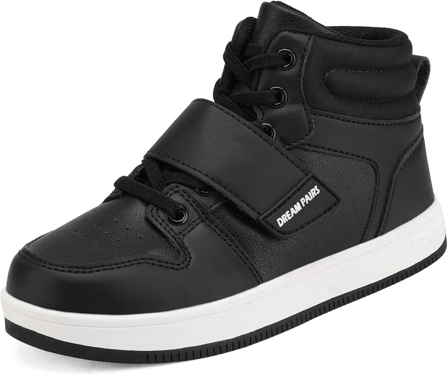 کفش بسکتبال ساق بلند پسرانه و دخترانه DREAM PAIRS، مشکی، سایز بزرگ 4