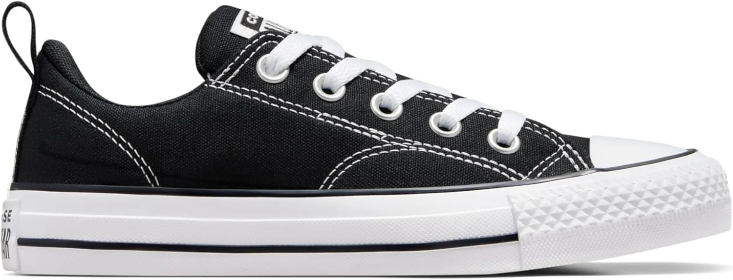 کفش کتانی کانورس بچه گانه مدل Chuck Taylor All Star Malden Low Top، مشکی/مشکی/سفید، سایز 4.5 بچه بزرگ