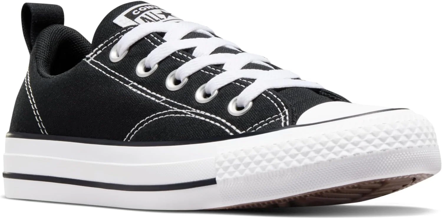 کفش کتانی کانورس بچه گانه مدل Chuck Taylor All Star Malden Low Top، مشکی/مشکی/سفید، سایز 4.5 بچه بزرگ کفش کتانی کانورس بچه گانه مدل Chuck Taylor All Star Malden Low Top، مشکی/مشکی/سفید، سایز 4.5 بچه بزرگ