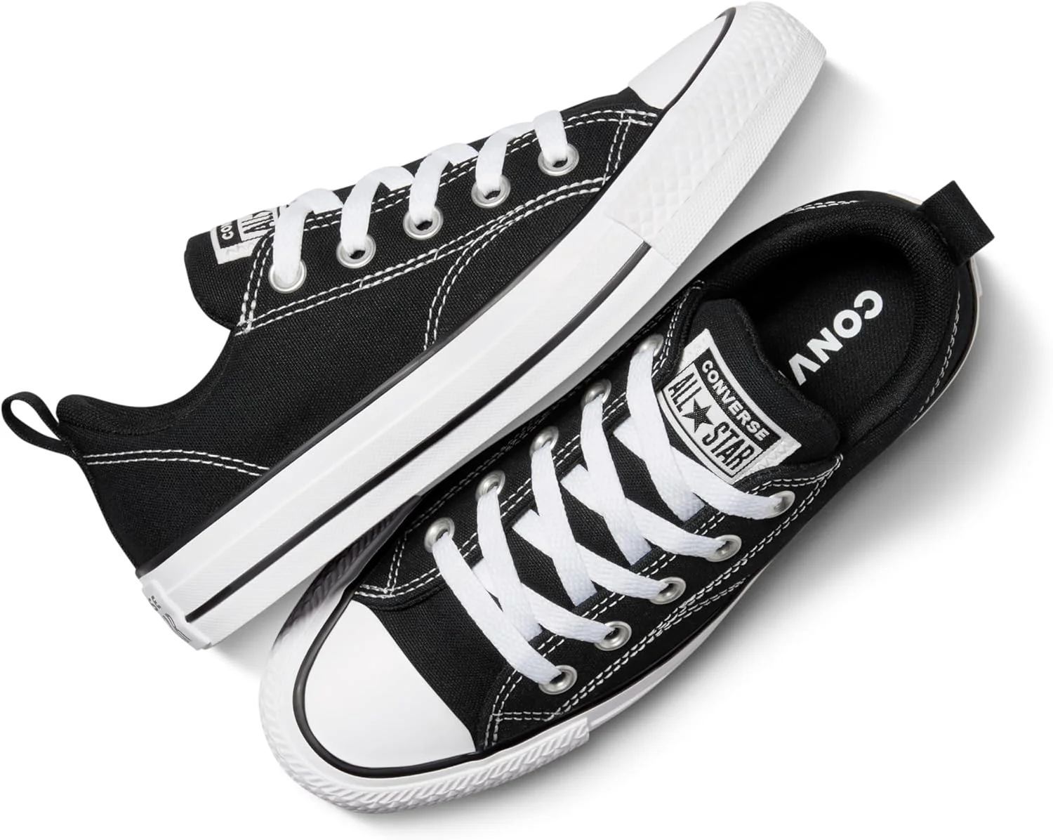 کفش کتانی کانورس بچه گانه مدل Chuck Taylor All Star Malden Low Top، مشکی/مشکی/سفید، سایز 4.5 بچه بزرگ کفش کتانی کانورس بچه گانه مدل Chuck Taylor All Star Malden Low Top، مشکی/مشکی/سفید، سایز 4.5 بچه بزرگ